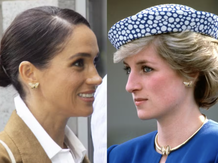 Meghan Markle usa brincos da Princesa Diana durante visita a Colômbia com Harry