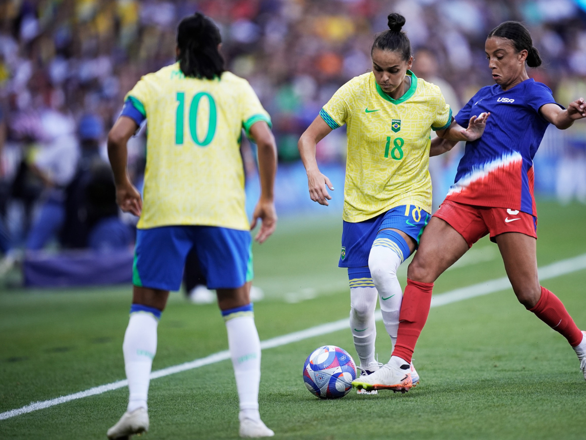 Jogos Olímpicos Paris 2024 - Futebol Feminino - Lances da partida entre Brasil e EUA na final olímpica. Foto: Alexandre Loureiro/COB