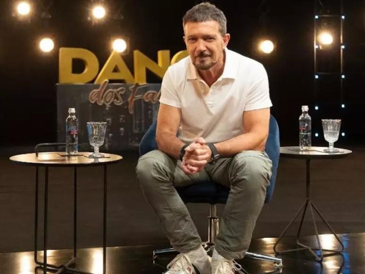 Antonio Banderas nos estúdios Globo