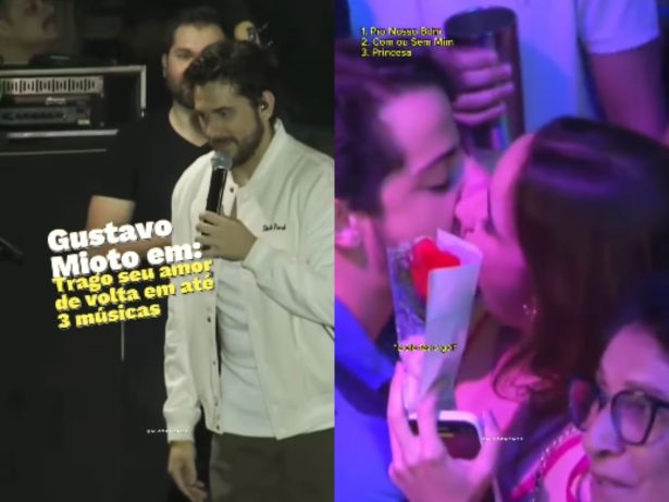 Gustavo Mioto vira cupido durante show e promove reconciliação de casal em Alagoas