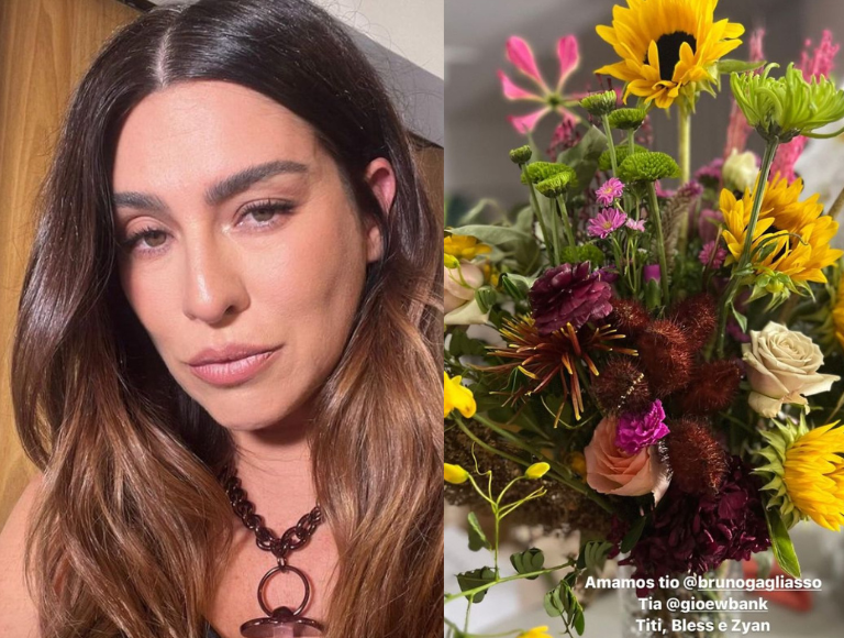 Após expor afastamento, Fernanda Paes Leme recebe flores de Bruno Gagliasso