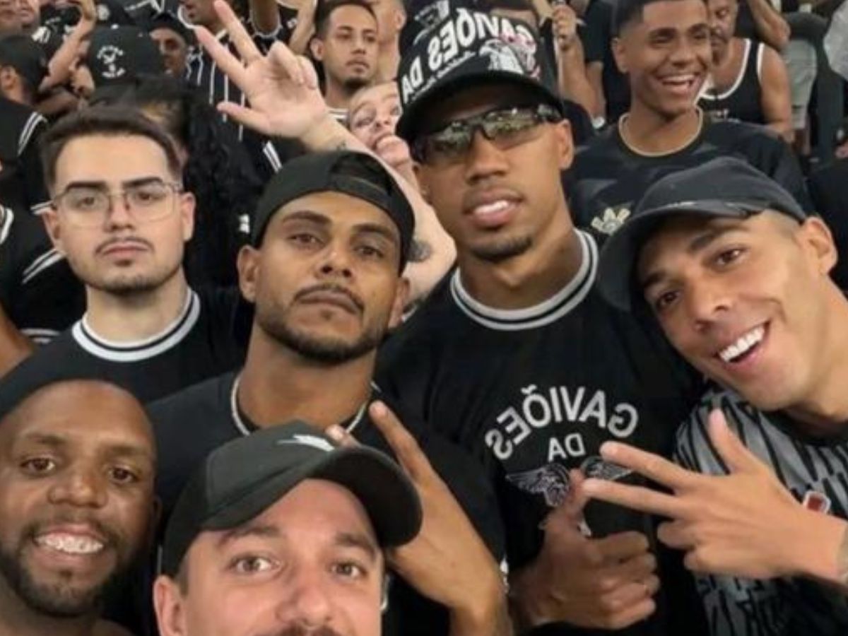Reprodução/Gabriel Magalhães assiste final do Paulistão contra o Palmeiras, na Neo Química Arena