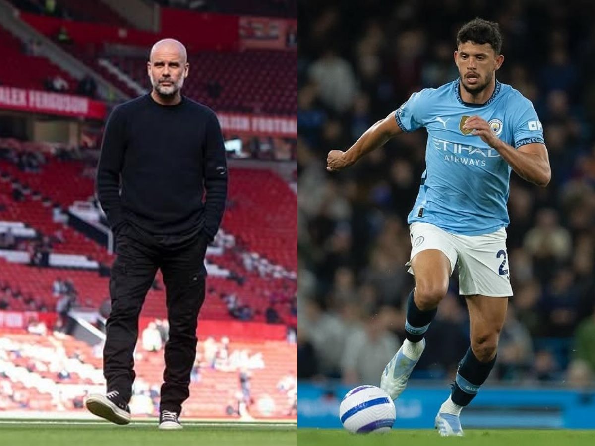 Reprodução/Matheus Nunes e Pep Guardiola