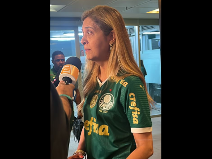 Leila, presidente do Palmeiras, elogiou o Botafogo (Laura Fonseca)