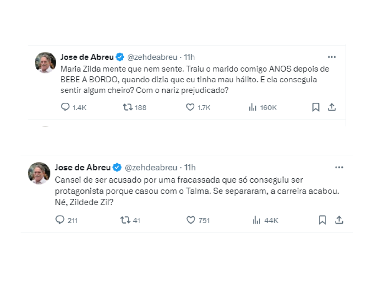 Tweets feitos por José de Abreu (X)