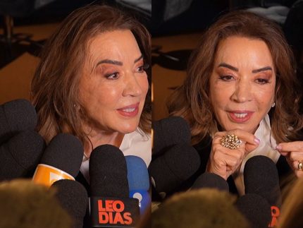 Íris Abravanel em entrevista durante a coletiva de imprensa de A Caverna Encantada, nova novela do SBT (Portal LeoDias)