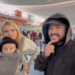 A caminho do Brasil, Yudi volta com Mila e o filho para cumprir compromissos profissionais