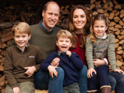Príncipe William e Princesa Kate com os filhos Charlie, Louis e Charlotte (Reprodução)