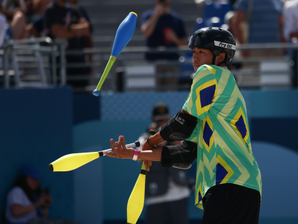 Augusto Akio, o "Japinha"levou a medalha de bronze para o Brasil no skate park (Luiza Moraes/COB)