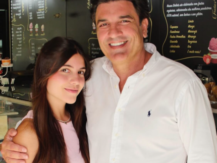 Guedes com filha Maria Eduarda. 