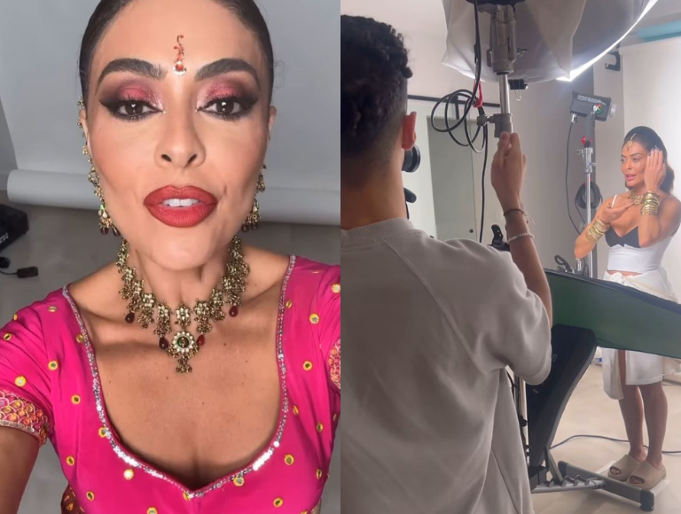 Juliana Paes compartilha bastidores do Asoka Makeup