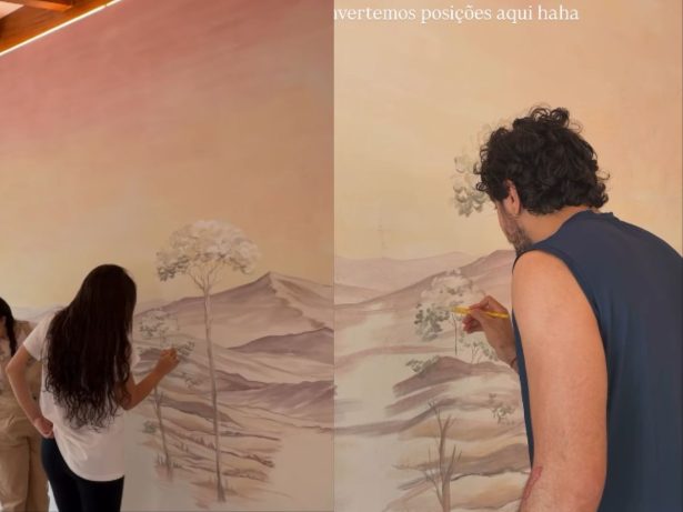Rafa Kalimann e Nattanzinho fazem pintura especial para o quarto da filha Zuza