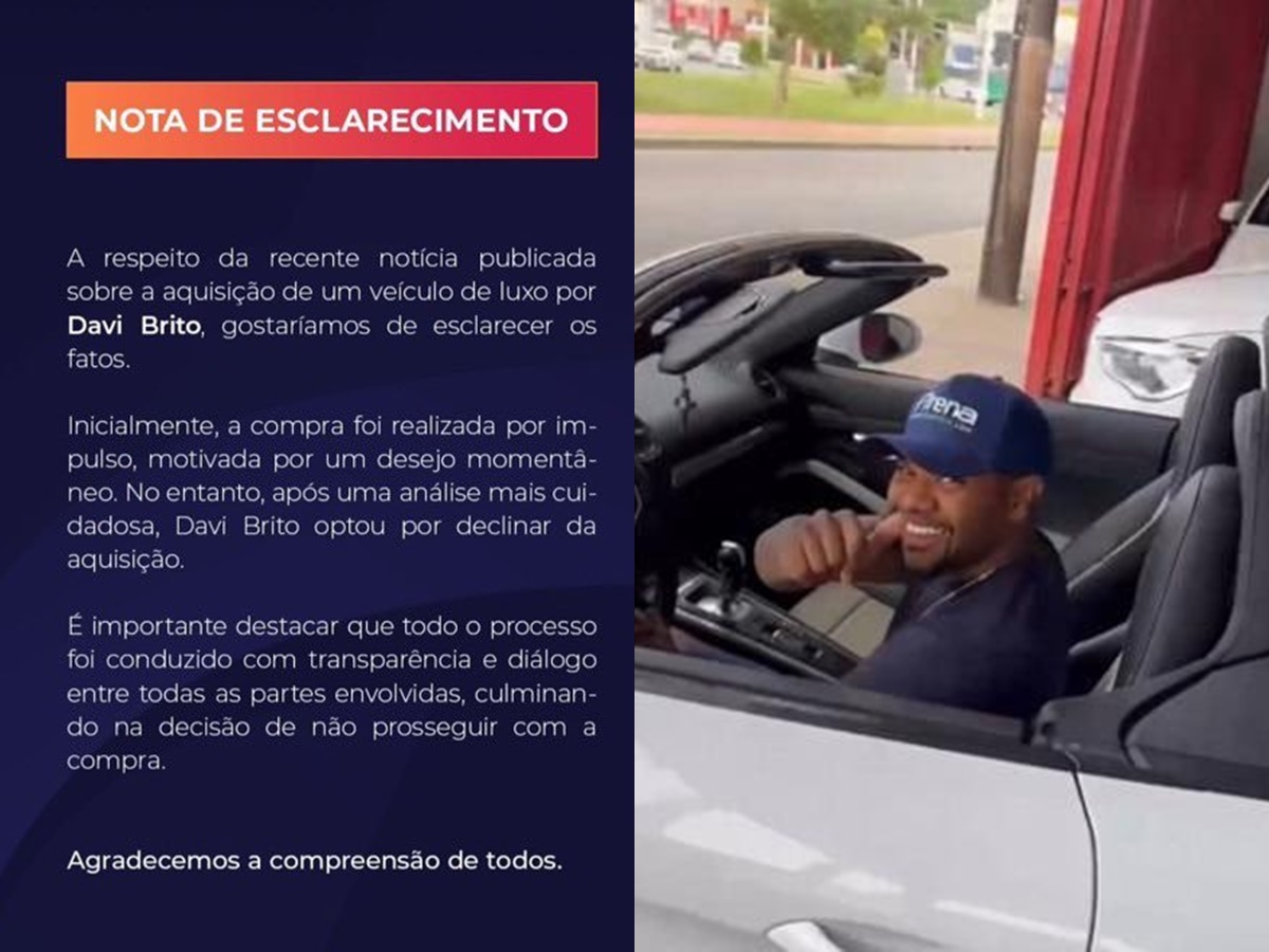 Davi Brito com carro avaliado em R$ 500 mil — Foto: Reprodução/Instagram
