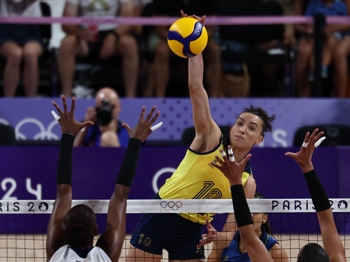 Brasil venceu a República Dominicana por 3 a 0 nas quartas de final do vôlei feminino em Paris-2024 (Luiza Moraes/COB)