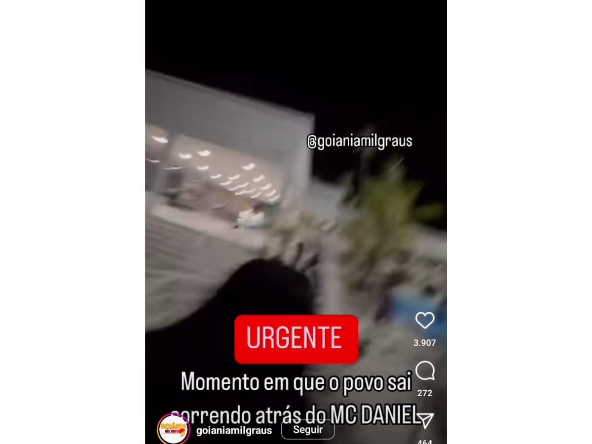 Momento em que correm atrás de MC Daniel (Reprodução Instagram)
