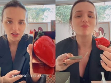 Grávida, Rafa Kalimann se rende ao morango do amor: “Pra Zuza”