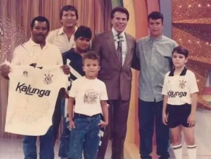 Silvio Santos com Neto, um dos maiores ídolos da história do Corinthians (Reprodução)