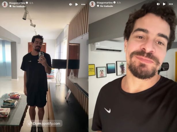 Thiago Martins volta aos treinos após internação por inflamação pulmonar e perda de 7kg