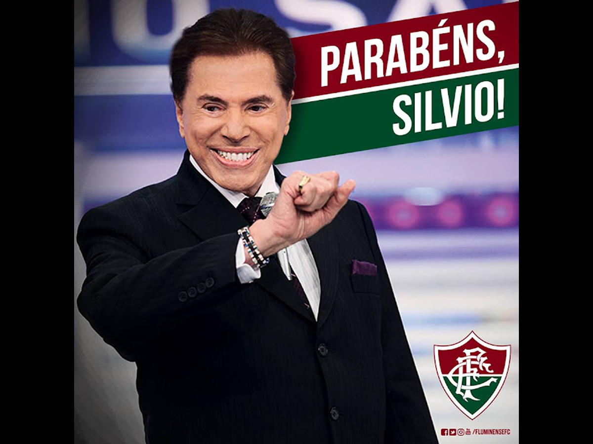 Silvio Santos foi homenageado pelo Fluminense em seus 93 anos (Reprodução)