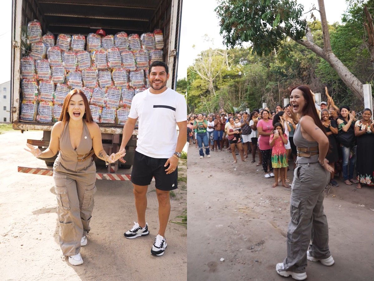 Mirela Janis e Yugnir batem recorde e doam 20 toneladas de alimentos / Divulgação 