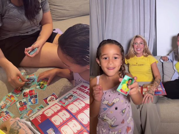 Karoline encanta ao mostrar reação da filha ao ver figurinha de Militão no álbum da Copa