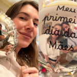 Rebeca Abravanel curte primeiro Dia das Mães com homenagem de Alexandre Pato