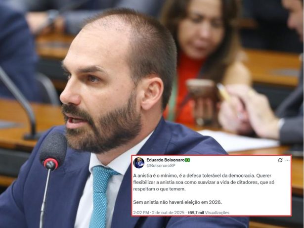 Eduardo Bolsonaro volta a ameaçar eleições em 2026 e defende anistia total