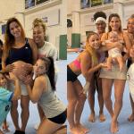 Jade Barbosa leva filha a centro de treinamento e faz “antes e depois” com ginastas