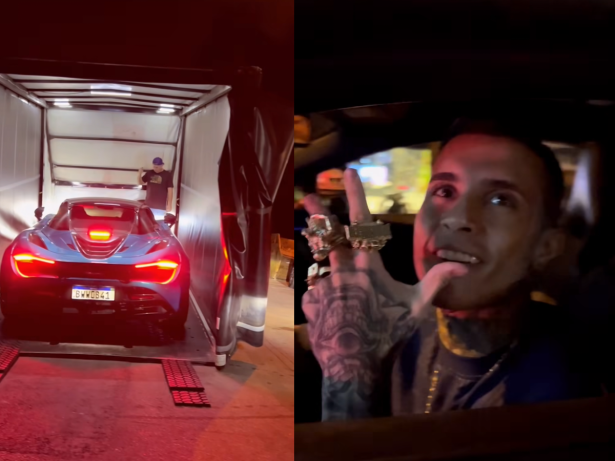 MC Paiva compra carrão por R$ 2,5 milhões, bebe e manda vídeo para GL pra comemorar