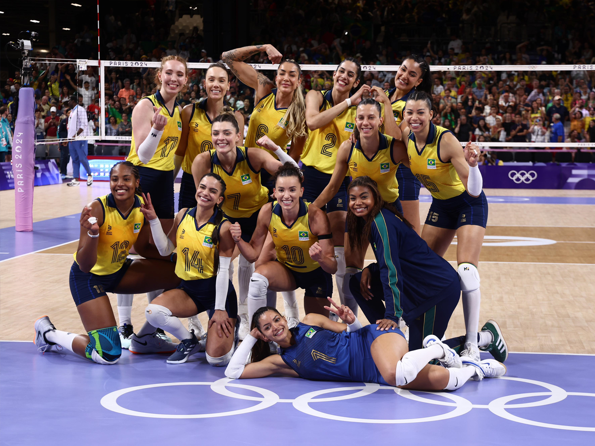 Brasil venceu a República Dominicana por 3 a 0 nas quartas de final do vôlei feminino em Paris-2024 (Luiza Moraes/COB)