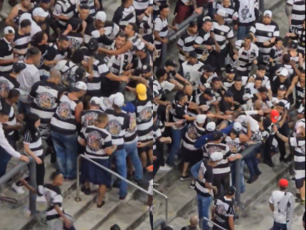 Torcedores do Corinthians brigam entre si na arquibancada da Neo Química Arena