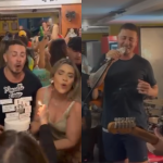 Karaokê, aniversário e mais: Carlinhos vai a barzinho e faz a alegria de fãs