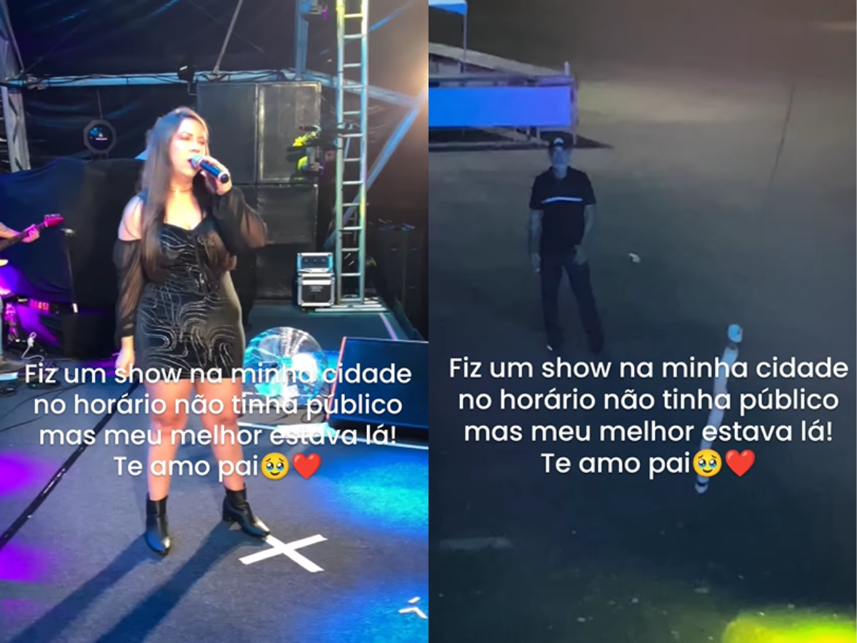 Dayane Oliveira cantou apenas para o pai em um show em sua cidade. Foto: Reprodução