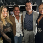 Viúva de Leandro curte show de Leonardo com o atual marido