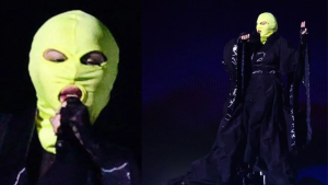 Madonna reaparece de máscara verde no palco e causa histeria dos fãs em Copacabana