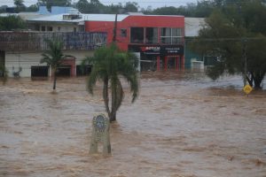 Cidade de Eldorado do Sul tomada pela enchente no Rio Grande do Sul