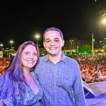 Primeira-dama Paula Pazolini e o prefeito de Vitória Lorenzo Pazolini