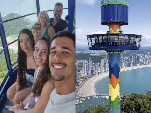 Pânico nas alturas: turistas ficam presos por 2 horas em torre de 59 metros em SC