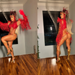 Juju Salimeni volta a ser loira e usa look com 5 mil cristais em ensaio de Carnaval