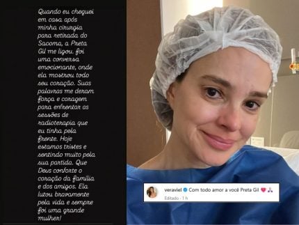 Vera Viel relembra apoio de Preta Gil durante tratamento contra o câncer