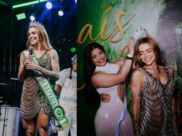 Thaís Vasconcellos, esposa de Ferrugem, é coroada madrinha da Camisa Verde e Branco em SP