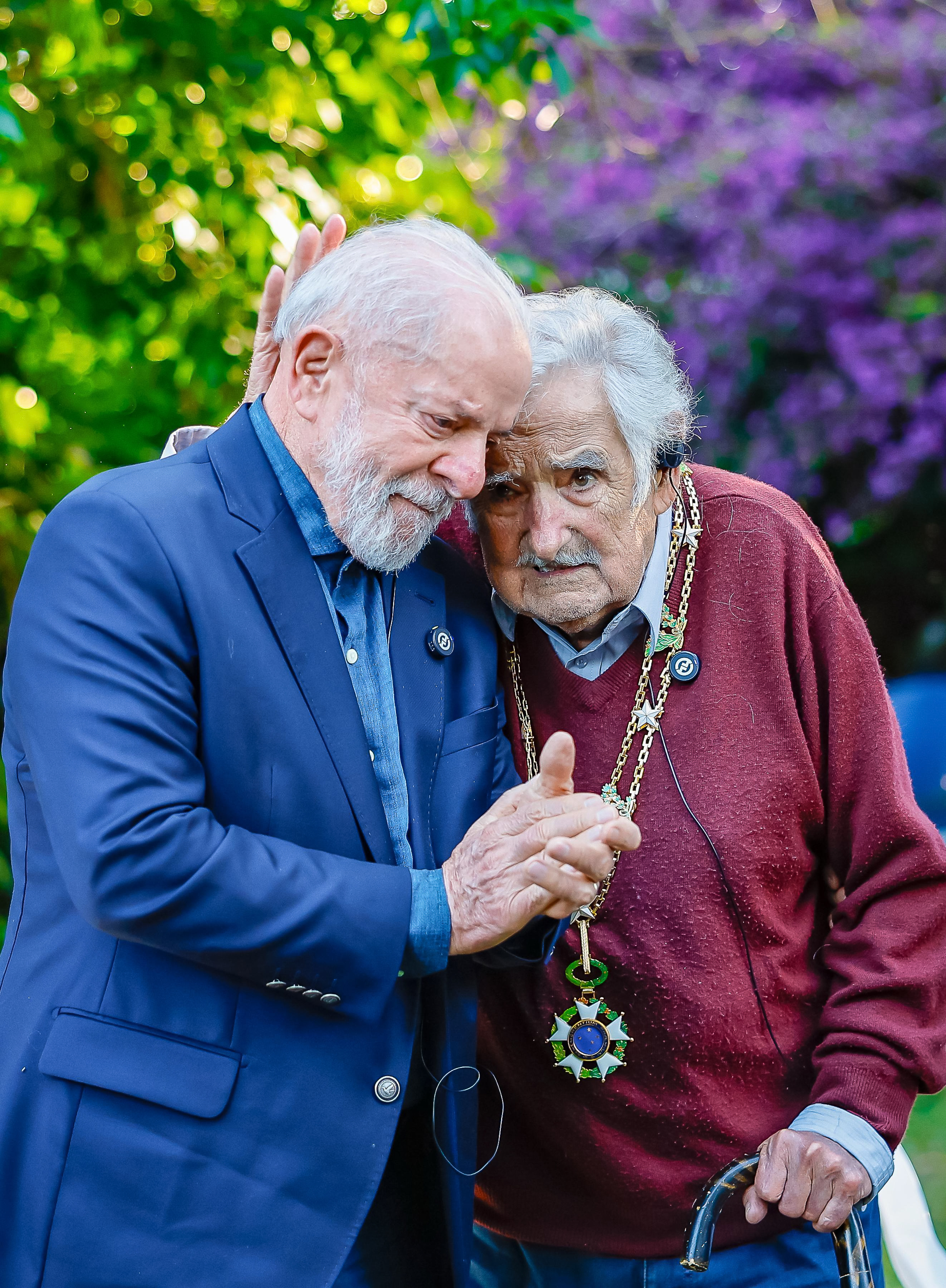 Montevidéu, 05/12/2024 - Presidente da República, Luiz Inácio Lula da Silva concedeu a Ordem Nacional do Cruzeiro do Sul ao ex-presidente do Uruguai, Pepe Mujica. Foto: Ricardo Stuckert/PR