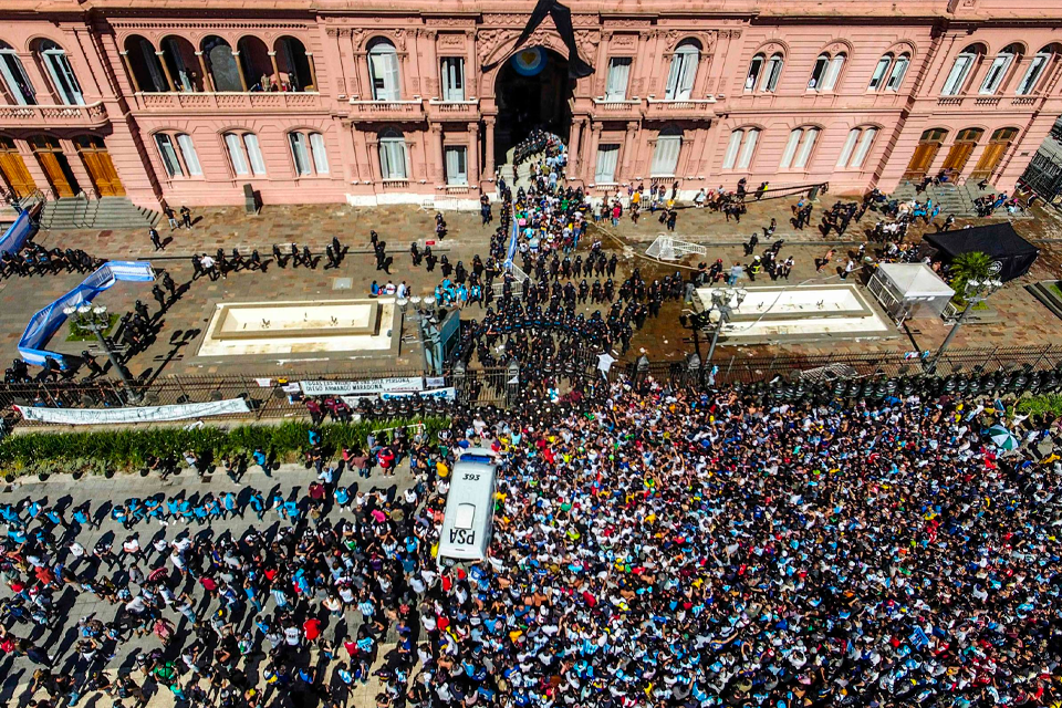 Velório de Maradona, na Argentina. Foto: Reprodução