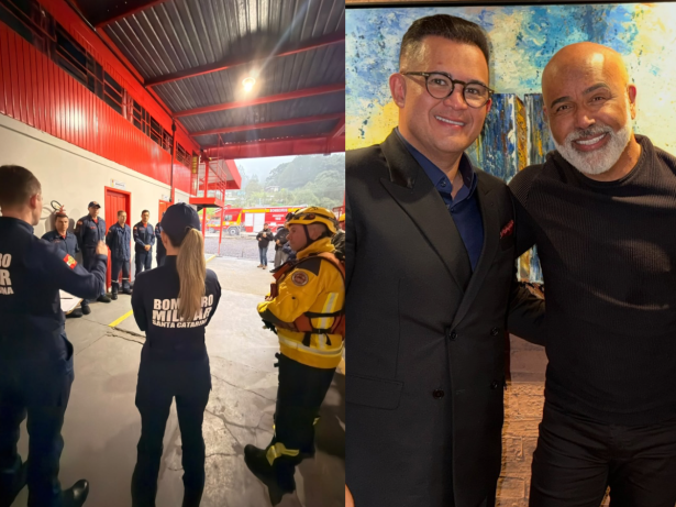Bombeiros reforçam buscas por helicóptero que levava Rick e Bruno Avelar em SC