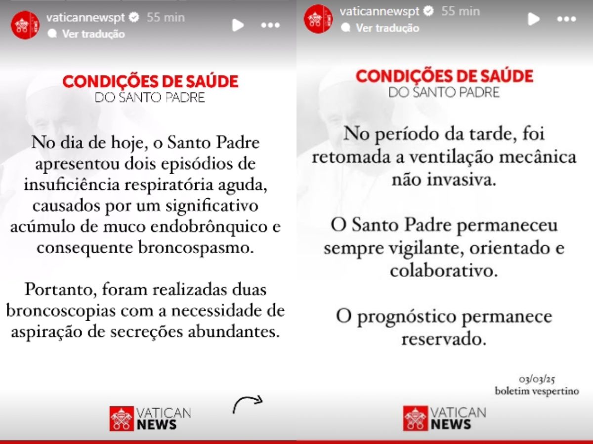Reprodução: Instagram/Vatican News