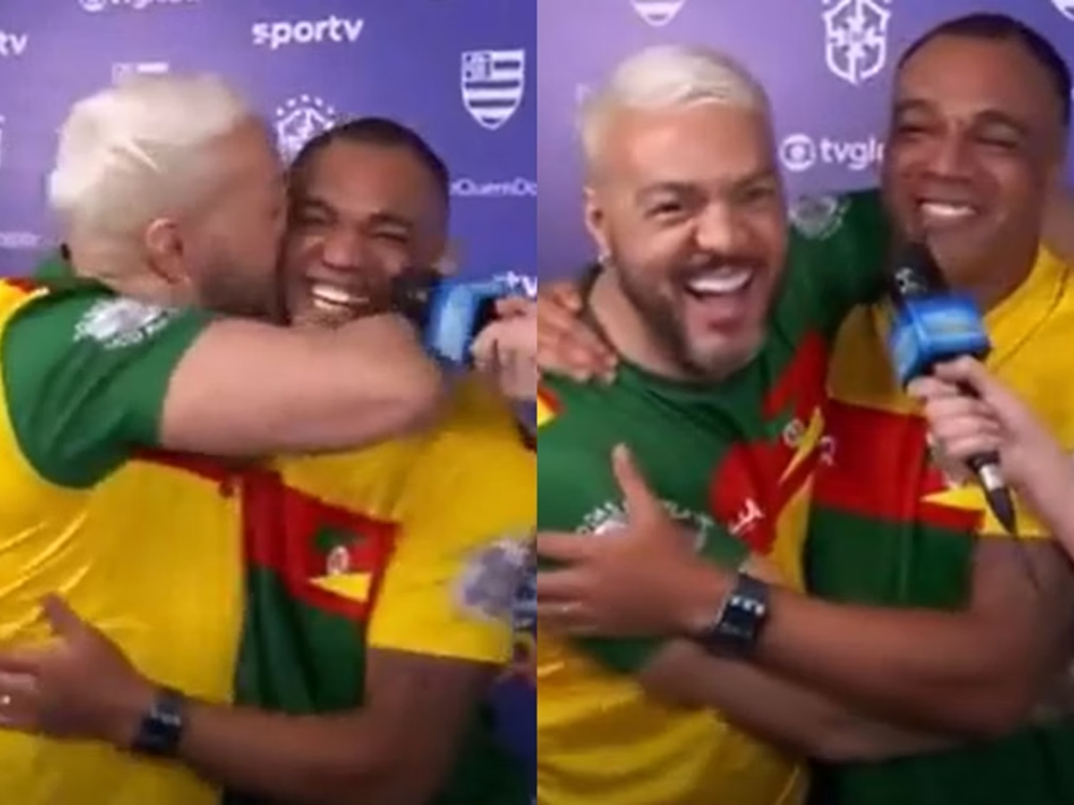 Belo e Denílson em reencontro antes de jogo solidário. Foto: Reprodução