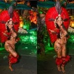 Isabelle Nogueira chega para desfilar no Carnaval de São Paulo pela Tucuruvi