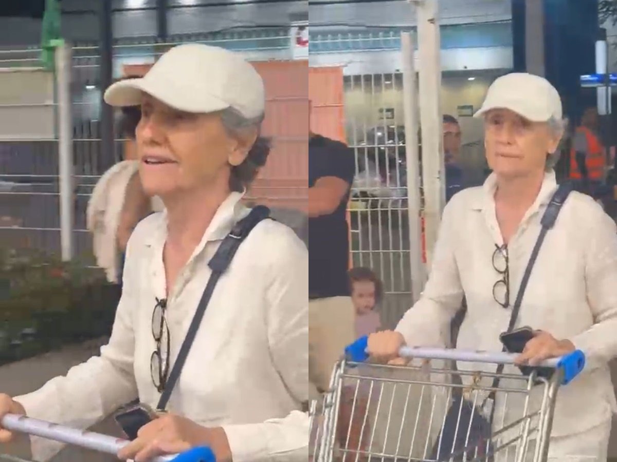 Atriz Cássia Kis, de 66 anos, hostiliza duas jovens dentro de um supermercado por conta da roupa usada por elas / Portal LeoDias 