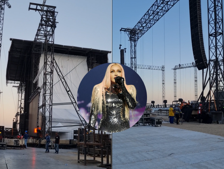 Portal LeoDias visita montagem do palco enorme para show gratuito de Madonna no Rio