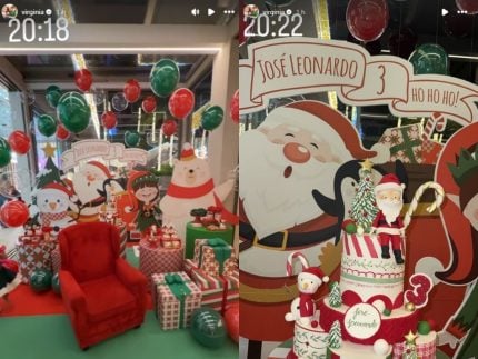 Virginia mostra decoração da festa de aniversário de 3 meses do filho mais novo